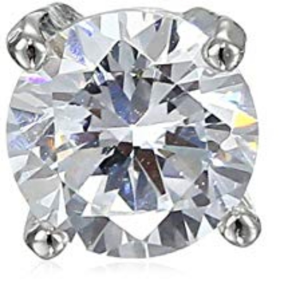 Plated Sterling Silver Cubic Zirconia StudEarrings